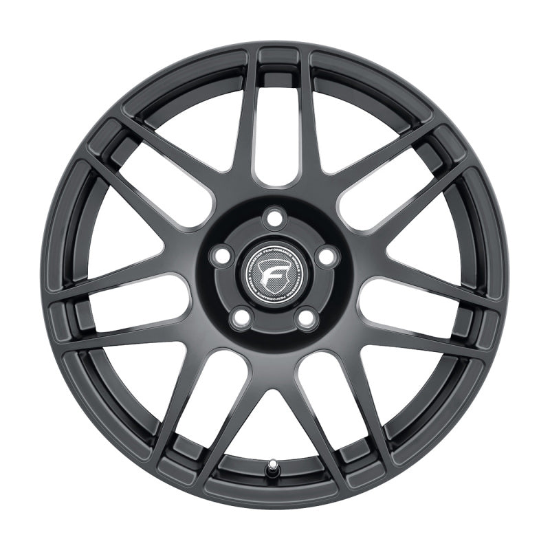 Forgestar F14 18x9 / 5x114.3 BP / ET35 / 6.4in BS Satin Black Wheel.