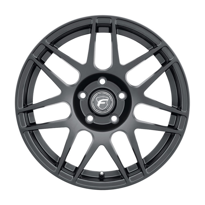 Forgestar F14 18x9 / 5x114.3 BP / ET35 / 6.4in BS Satin Black Wheel.