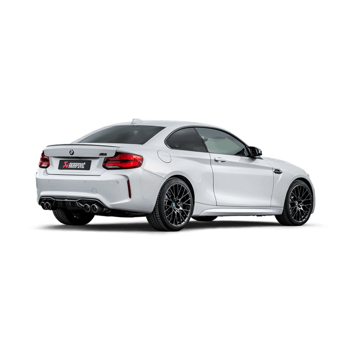 Akrapovic 2018+ BMW M2 Competition/M2 CS (F87N) Slip-On Line (Titanium) w/Carbon Fiber Tips.