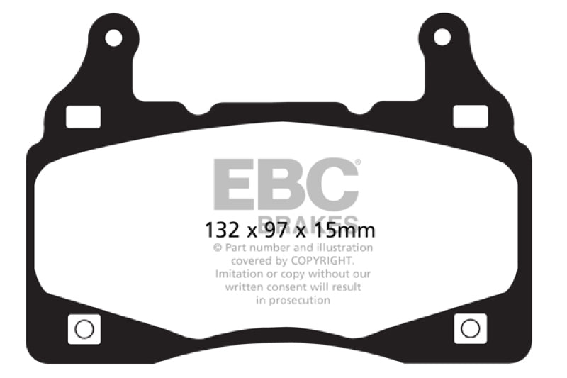 EBC 11-15 Chevrolet Camaro (5th Gen) 6.2 Redstuff Front Brake Pads.
