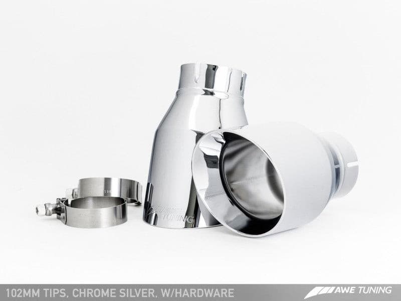 AWE Tuning Audi C7 A6 3.0T Touring Edition Exhaust - Dual Outlet Chrome Silver Tips.