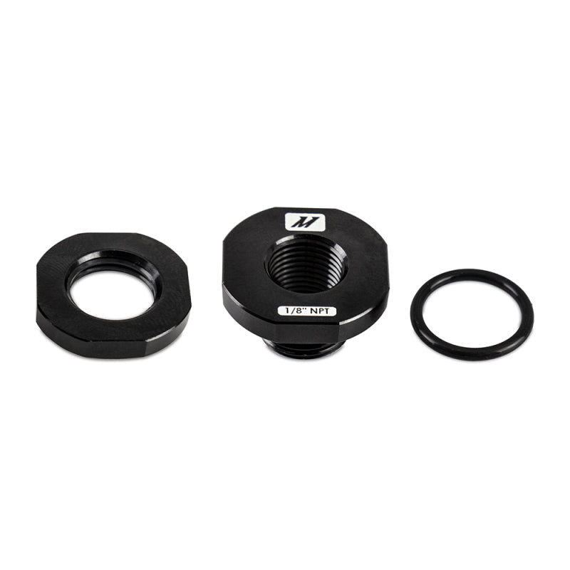 Mishimoto 1/8in NPT CNC-Machined Nozzle Mount Adapter - Black.