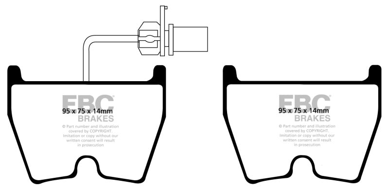 EBC 17-18 Audi Audi RS3 Redstuff Front Brake Pads.