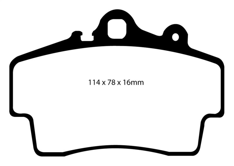 EBC 97-99 Porsche Boxster (Cast Iron Rotors only) 2.5 Yellowstuff Front Brake Pads.