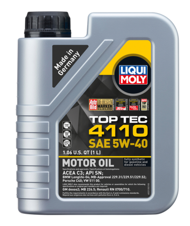 LIQUI MOLY 1L Top Tec 4110 Motor Oil SAE 5W40.