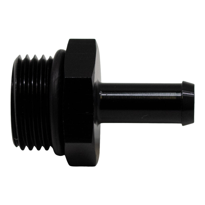 DeatschWerks 8AN ORB Male to 5/16in Male Barb Fitting (Incl O-Ring) - Anodized Matte Black.