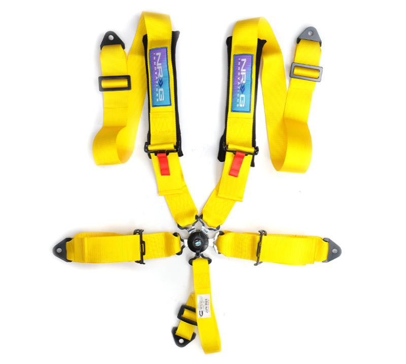 NRG 5PT 3in. Seat Belt Harness / Cam Lock - Yellow.
