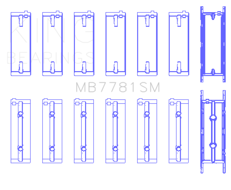 King BMW N57 D30 A/B/C / N57N / N57S (Size STD) Main Bearing Set.