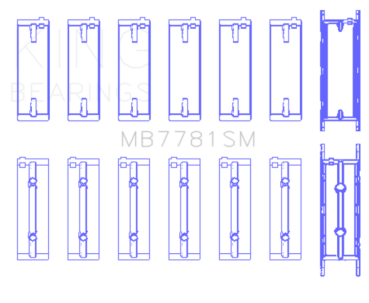 King BMW N57 D30 A/B/C / N57N / N57S (Size STD) Main Bearing Set.