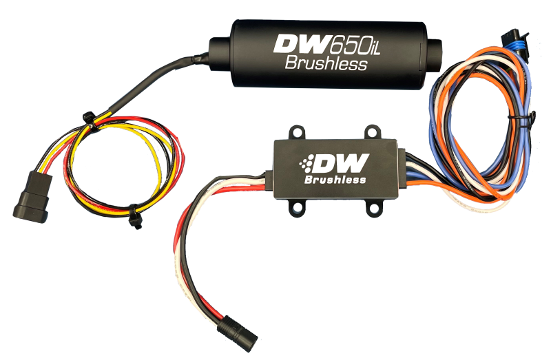 DeatschWerks DW650iL Series 650LPH In-Line External Fuel Pump w/ Single/Dual-Speed Controller.