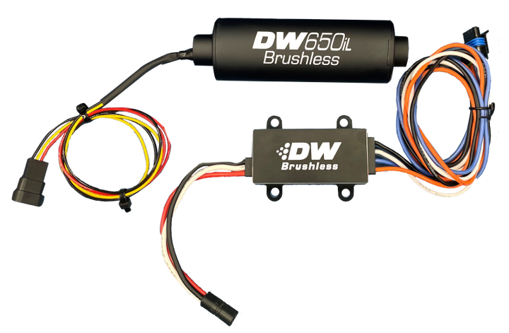 DeatschWerks DW650iL Series 650LPH In-Line External Fuel Pump w/ Single/Dual-Speed Controller.