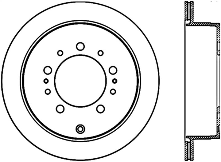 StopTech Sport Slot 08-13 Lexus LX450/470/570 / 07-12 Toyota Tundra Slotted Right Rear CRYO Rotor.