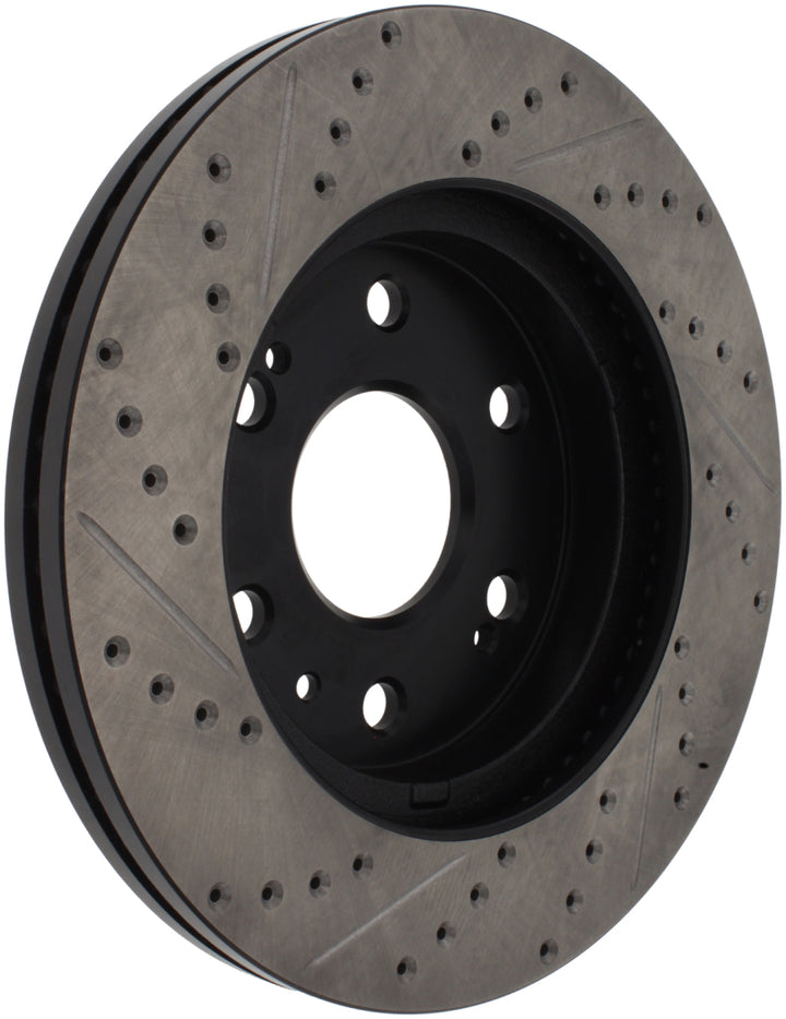 StopTech 05-10 GMC Sierra 1500 (w Rear Drum) / 07-09 GMC Yukon Front Left Slotted & Drilled Rotor.