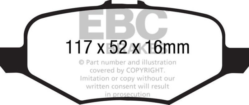EBC 13+ Ford Taurus 3.5 Twin Turbo SHO Redstuff Rear Brake Pads.
