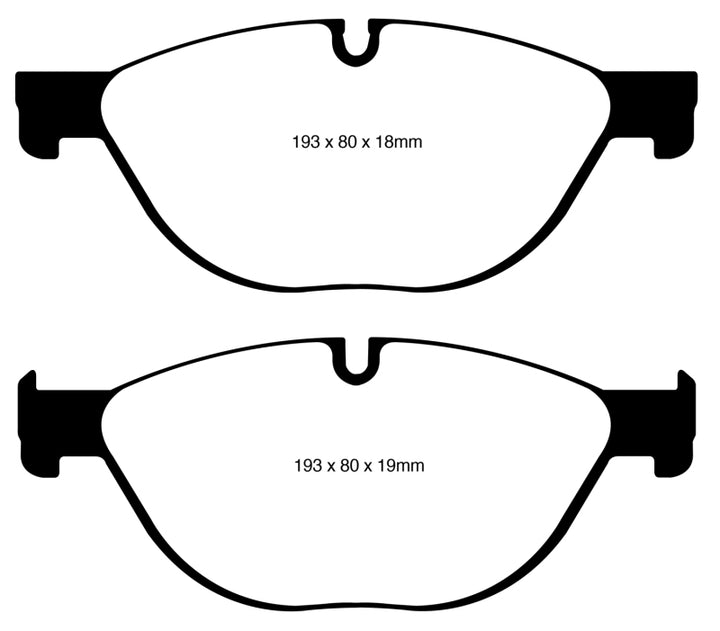 EBC 12-13 BMW 528 2.0 Turbo (F10) Performance Yellowstuff Front Brake Pads.