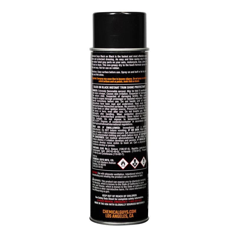 Chemical Guys Black on Black Instant Trim Shine Spray Dressing - 11oz.