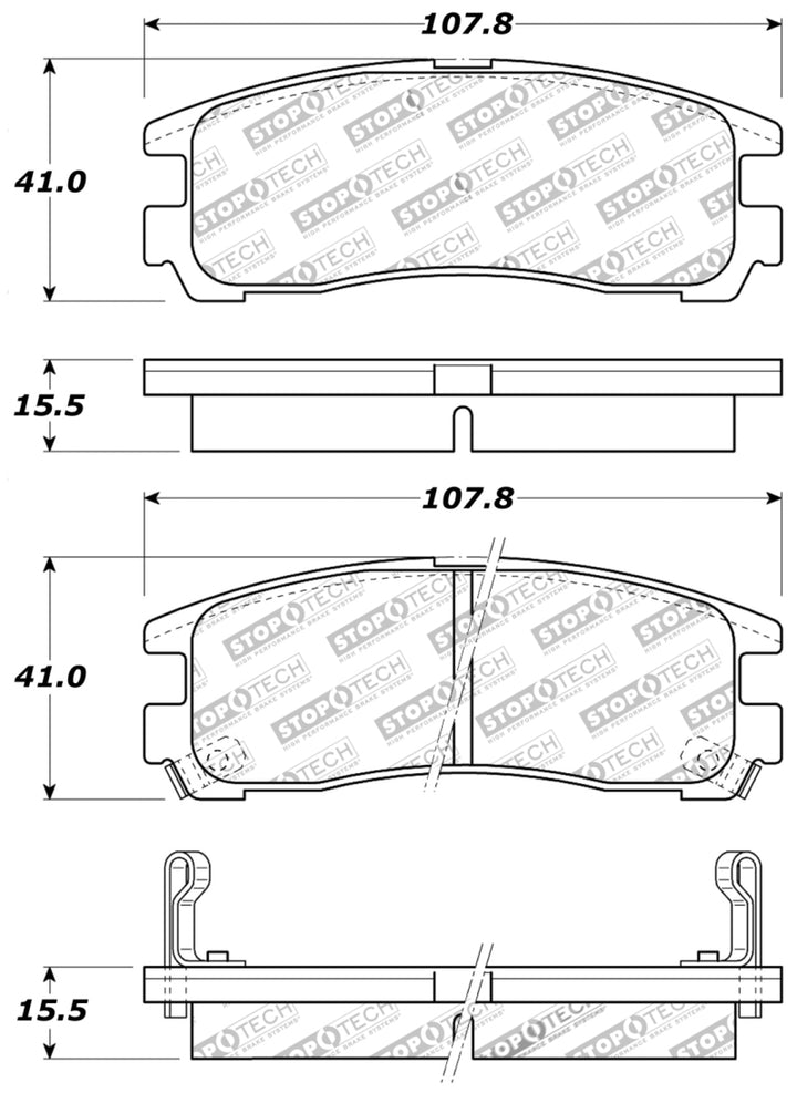 StopTech Performance 4/89-99 Mitsubishi Eclipse GST Rear Brake Pads.