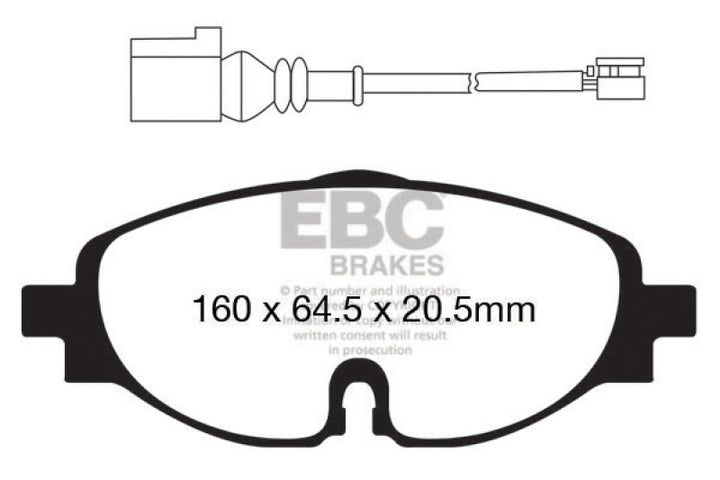 EBC 15-19 Volkswagen GTI (Mk7) Redstuff Front Brake Pads.