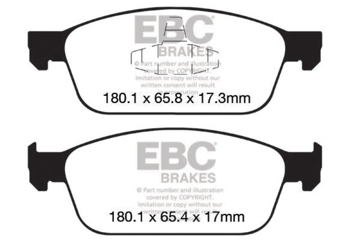 EBC 12+ Ford Focus 2.0 Turbo ST Greenstuff Front Brake Pads.