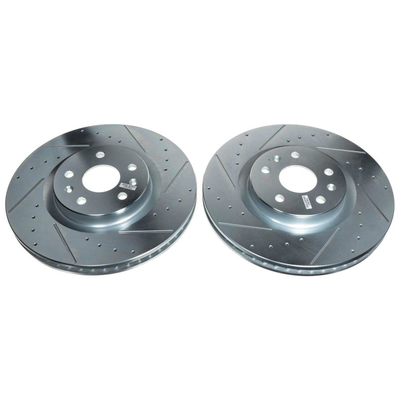 Power Stop 20-21 Chevrolet Corvette Front Evolution Drilled & Slotted Rotor - Pair.