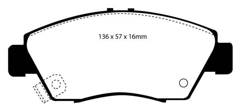 EBC 12 Acura ILX 1.5 Hybrid Redstuff Front Brake Pads.