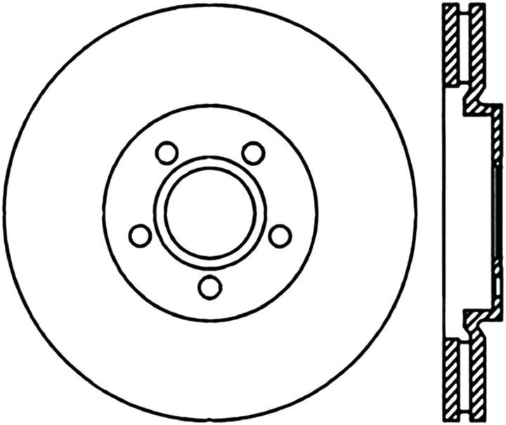 StopTech 03-09 Chrysler PTCruiser Tur / 03-05 Dodge Neon SRT-4 Front Left Slotted & Drilled Rotor.