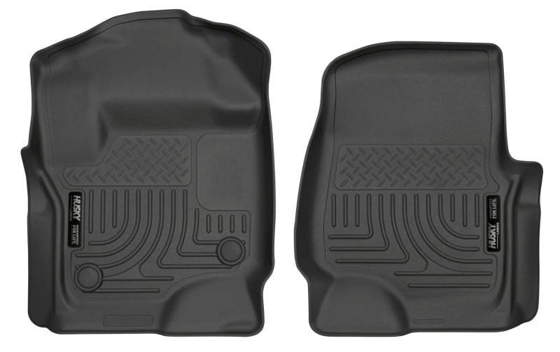 Husky Liners 2017 Ford Super Duty (Crew Cab / Super Cab) WeatherBeater Black Front Floor Liners.