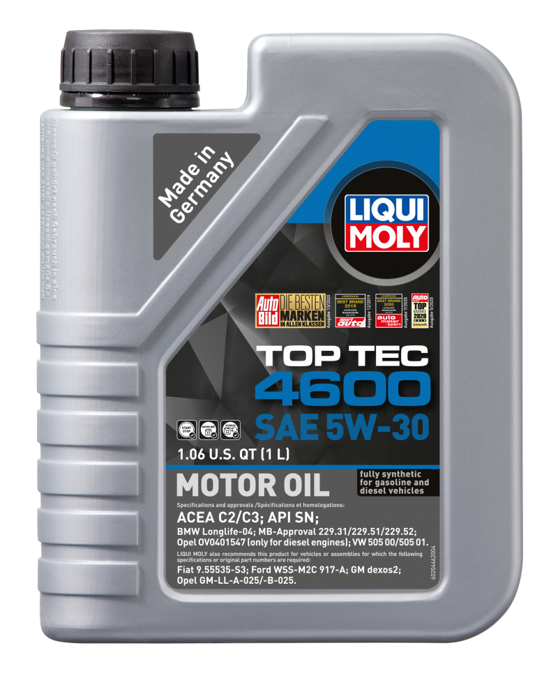 LIQUI MOLY 1L Top Tec 4600 Motor Oil SAE 5W30.