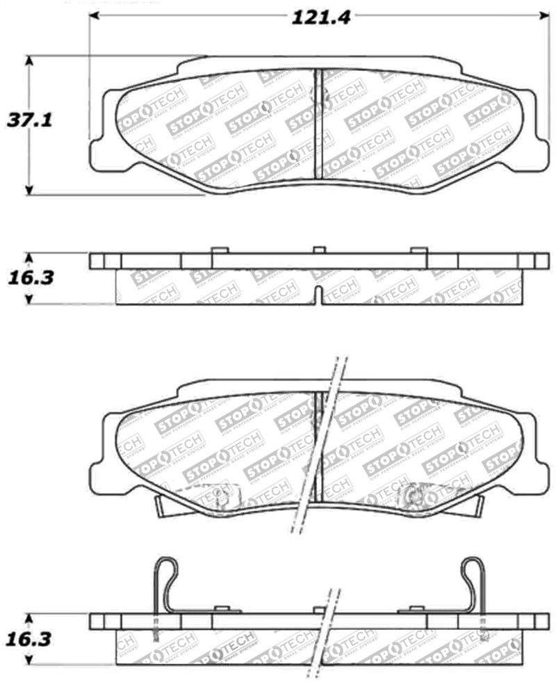 StopTech Street Touring 04-08 Cadillac XLR/XLR-V Rear Brake Pads.