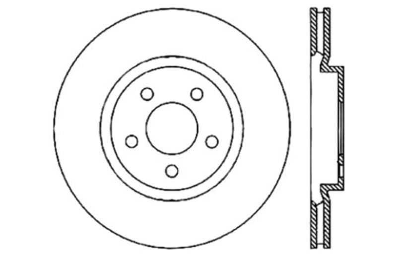 StopTech 05-09 Chrysler 300 (5.7L V8 exc SRT-8) Front Right Slotted & Drilled Rotor.