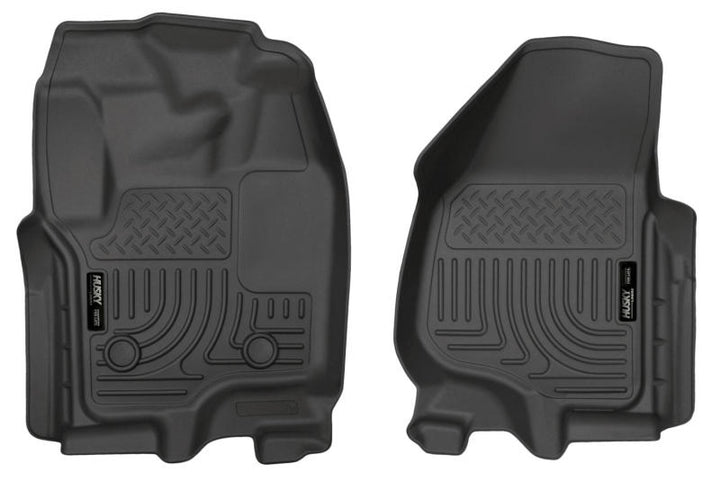 Husky Liners 12-15 Ford Super Duty Crew & Extended Cab WeatherBeater Front Row Black Floor Liners.