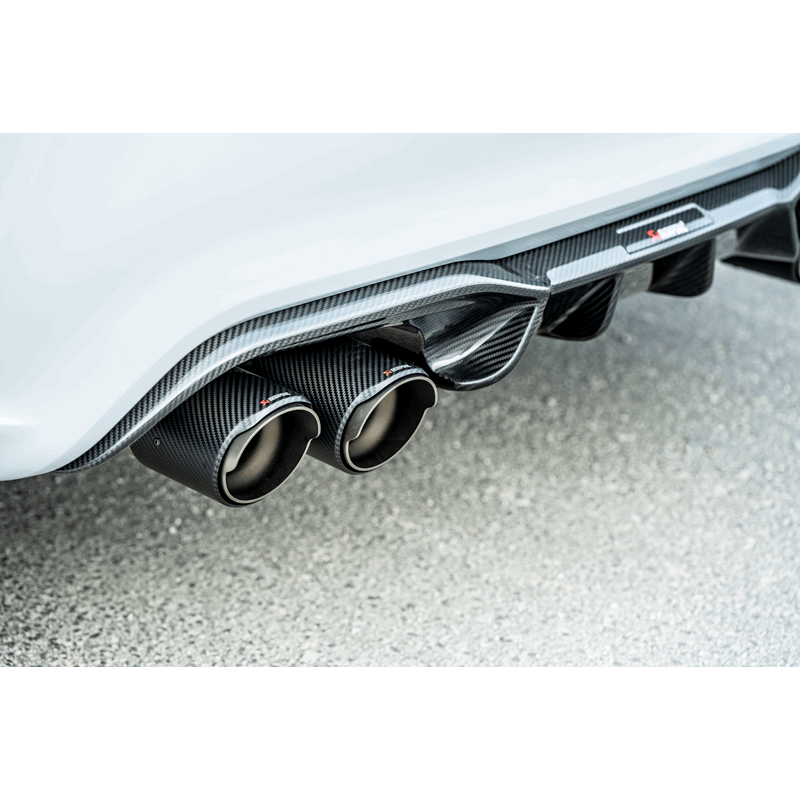 Akrapovic 2018+ BMW M2 Competition/M2 CS (F87N) Slip-On Line (Titanium) w/Carbon Fiber Tips.