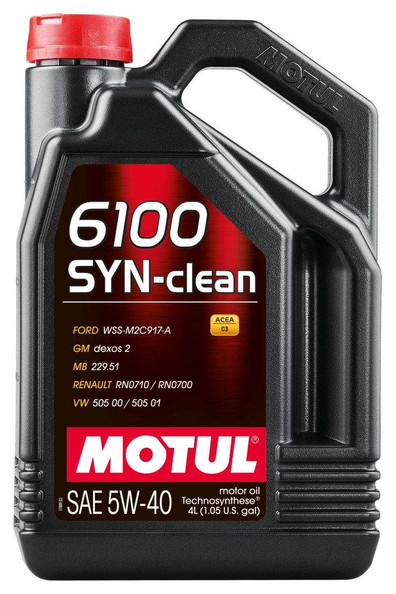 Motul 4x4L Engine Oil 6100 SYN-CLEAN 5W40 - VW 502.00/505.00 - MB 229.5.