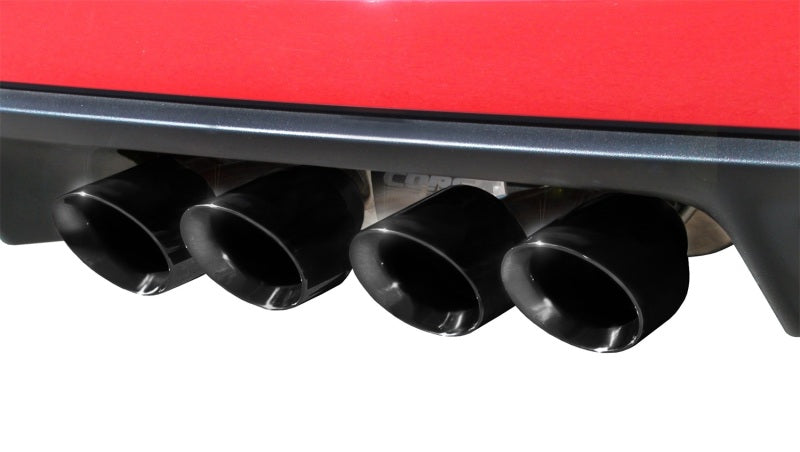 Corsa Black Xtreme Axle-Back Exhaust w/Dual Black 3.5in Tips 09-13 Chevrolet Corvette C6 6.2L V8.
