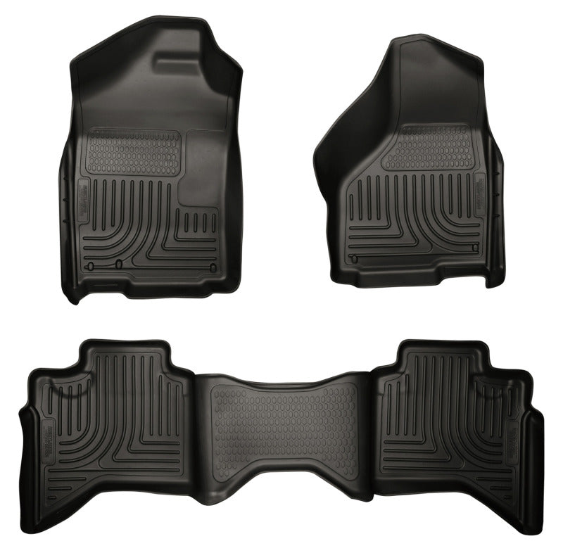 Husky Liners 09-12 Dodge Ram 1500 Quad Cab WeatherBeater Black Front & Second Seat Floor Liner.