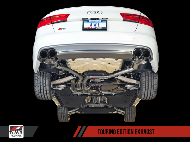 AWE Tuning Audi C7 / C7.5 S6 4.0T Touring Edition Exhaust - Polished Silver Tips.