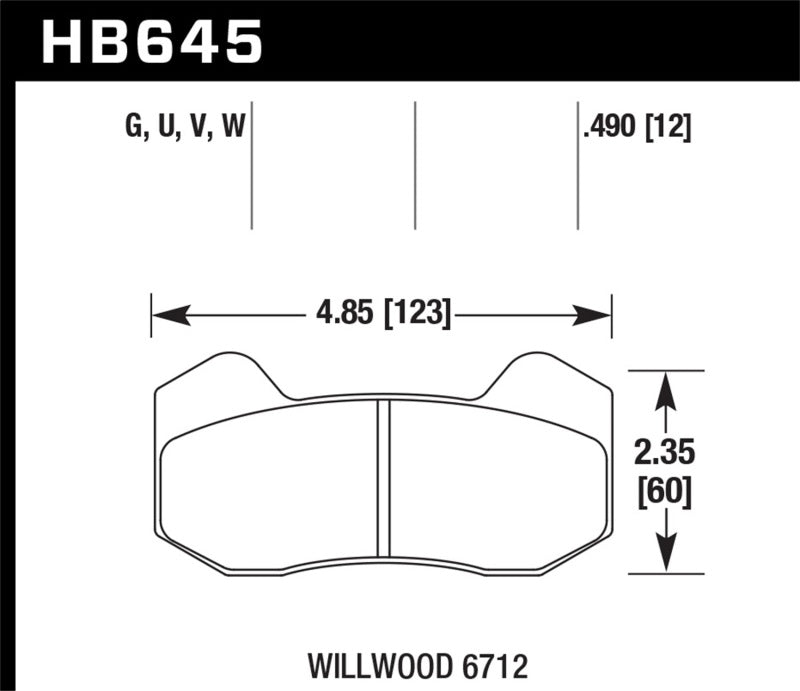 Hawk Wilwood DynaPro 6 (Type 6712) DTC-70 Brake Pads.