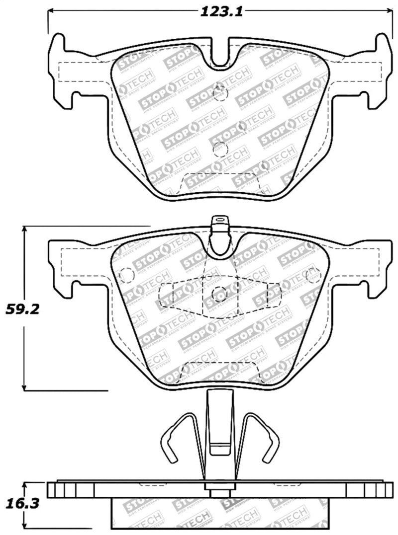 StopTech Performance 06 BMW 330 Series (Exc E90) / 07-09 335 Series Rear Brake Pads.