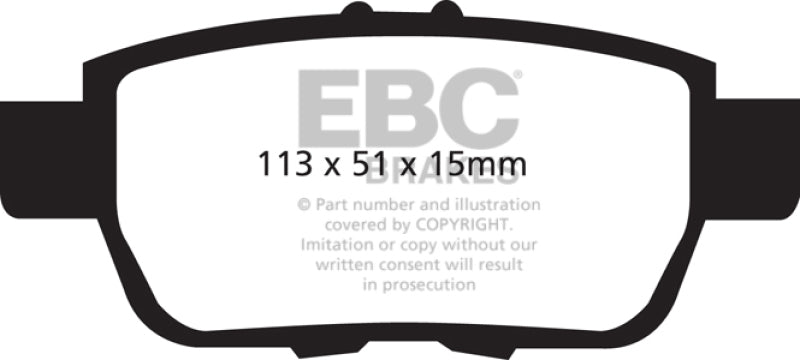 EBC 09-14 Acura TL 3.5 Redstuff Rear Brake Pads.