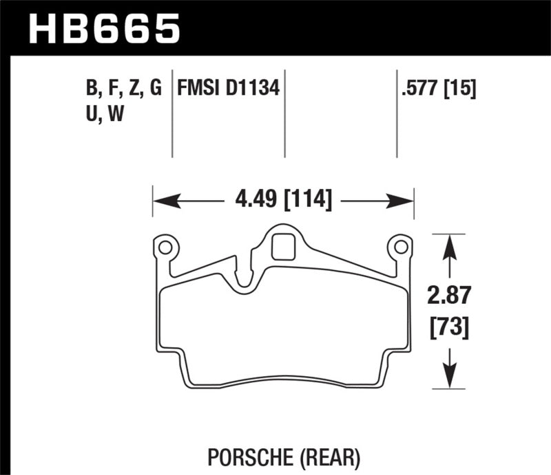 Hawk 2014-2015 Porsche Cayman Performance Ceramic Street Rear Brake Pads.