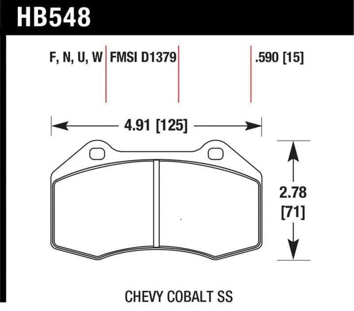 Hawk 08-10 Chevrolet Cobalt / HHR HPS 5.0 Front Brake Pads.