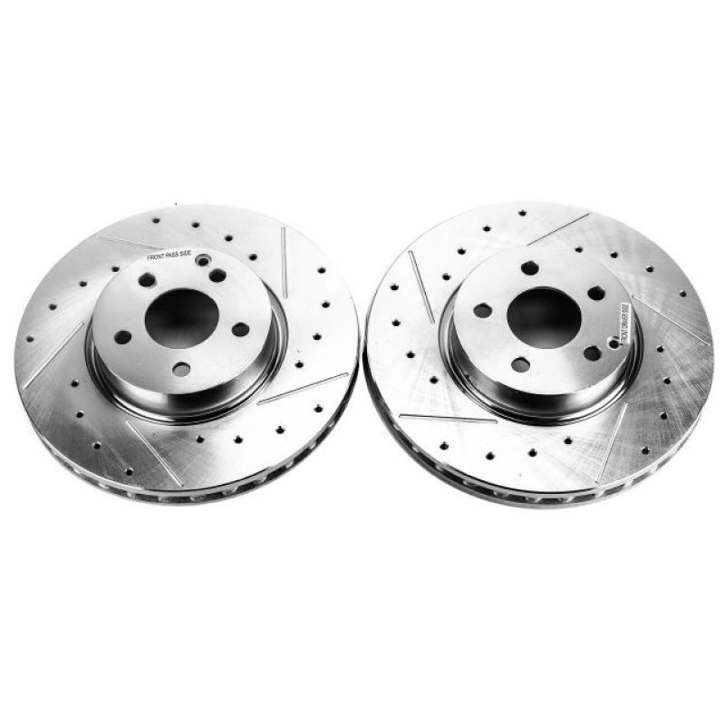 Power Stop 17-19 Audi A4 Front Evolution Drilled & Slotted Rotors - Pair.