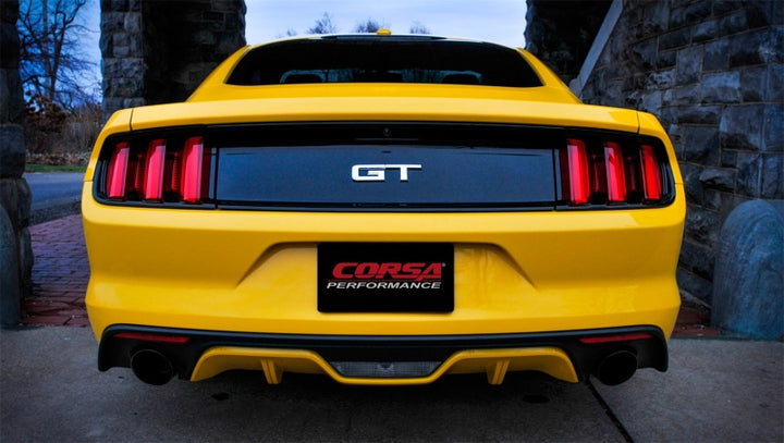 Corsa 2015 Ford Mustang GT 5.0 3in Axle Back Exhaust, Black Dual 4.5in Tip *Sport*.