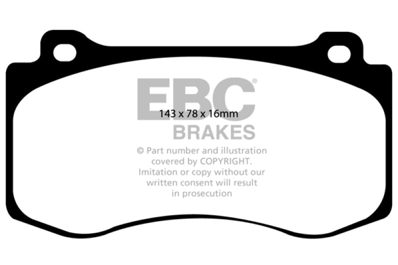 EBC 05-10 Chrysler 300C 6.1 SRT8 Yellowstuff Front Brake Pads (Excl 6 Piston Calipers).