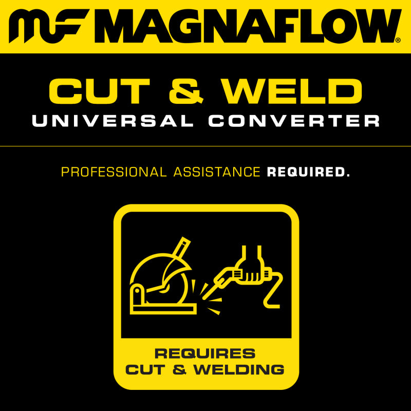 MagnaFlow Conv Univ 2in Inlet/Outlet Center/Center Round 11in Body L x 5.125in W x 15in Overall L.