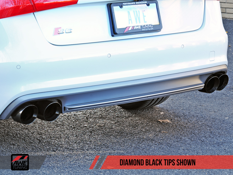 AWE Tuning Audi C7 / C7.5 S6 4.0T Touring Edition Exhaust - Diamond Black Tips.