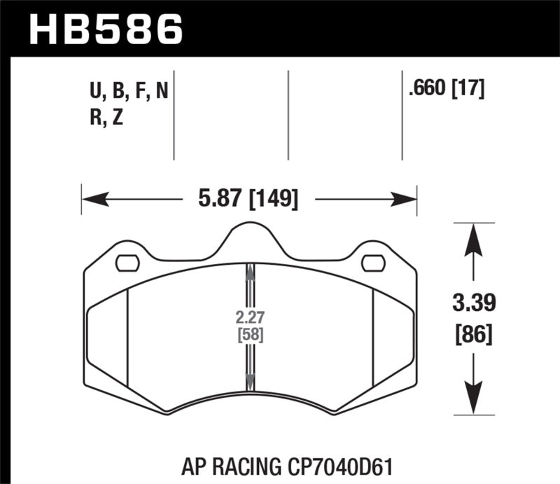 Hawk AP Racing CP7040 Performance Ceramic Street Brake Pads.