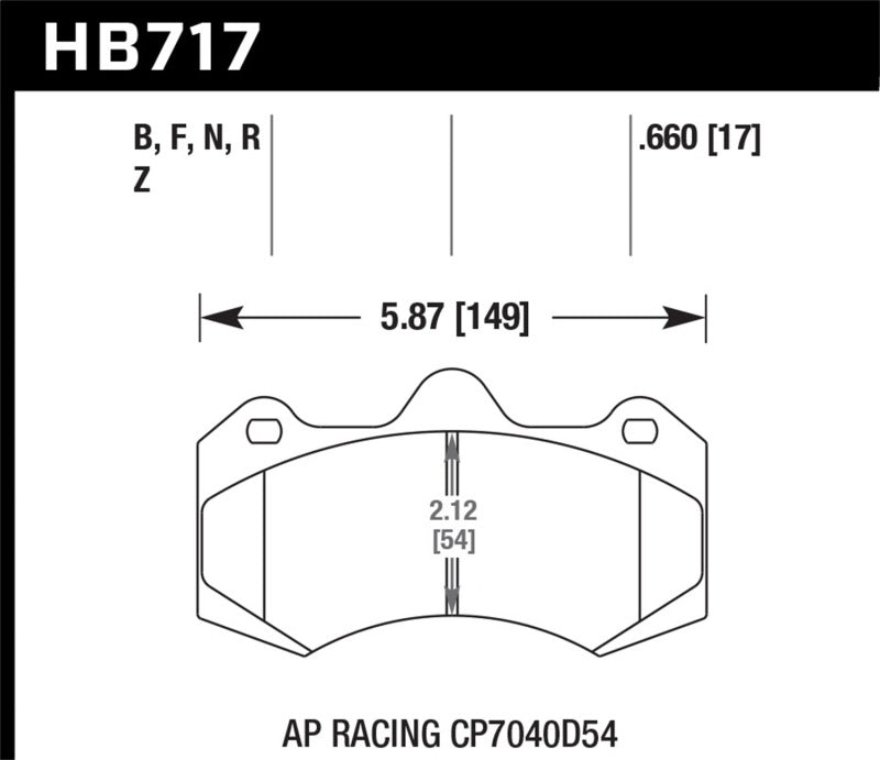 Hawk AP Racing CP7040D54 HPS 5.0 Brake Pads.