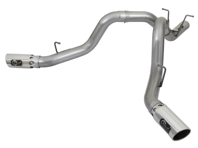 aFe Large Bore-HD 4in 409-SS DPF-Back Exhaust w/Dual Polished Tips 2017 GM Duramax V8-6.6L (td) L5P.