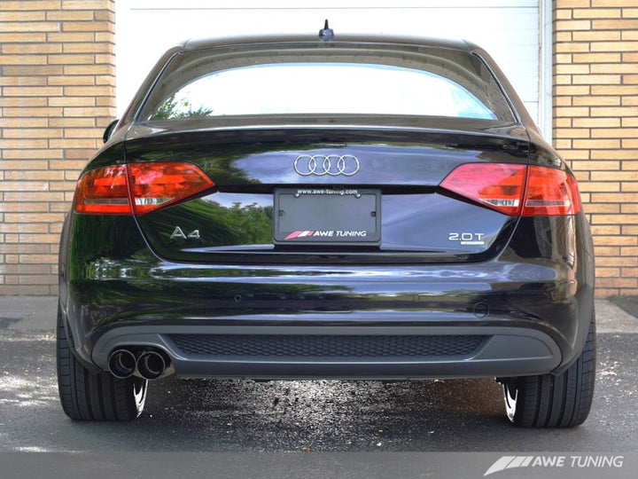 AWE Tuning Audi B8 A4 Touring Edition Exhaust - Single Side Diamond Black Tips.